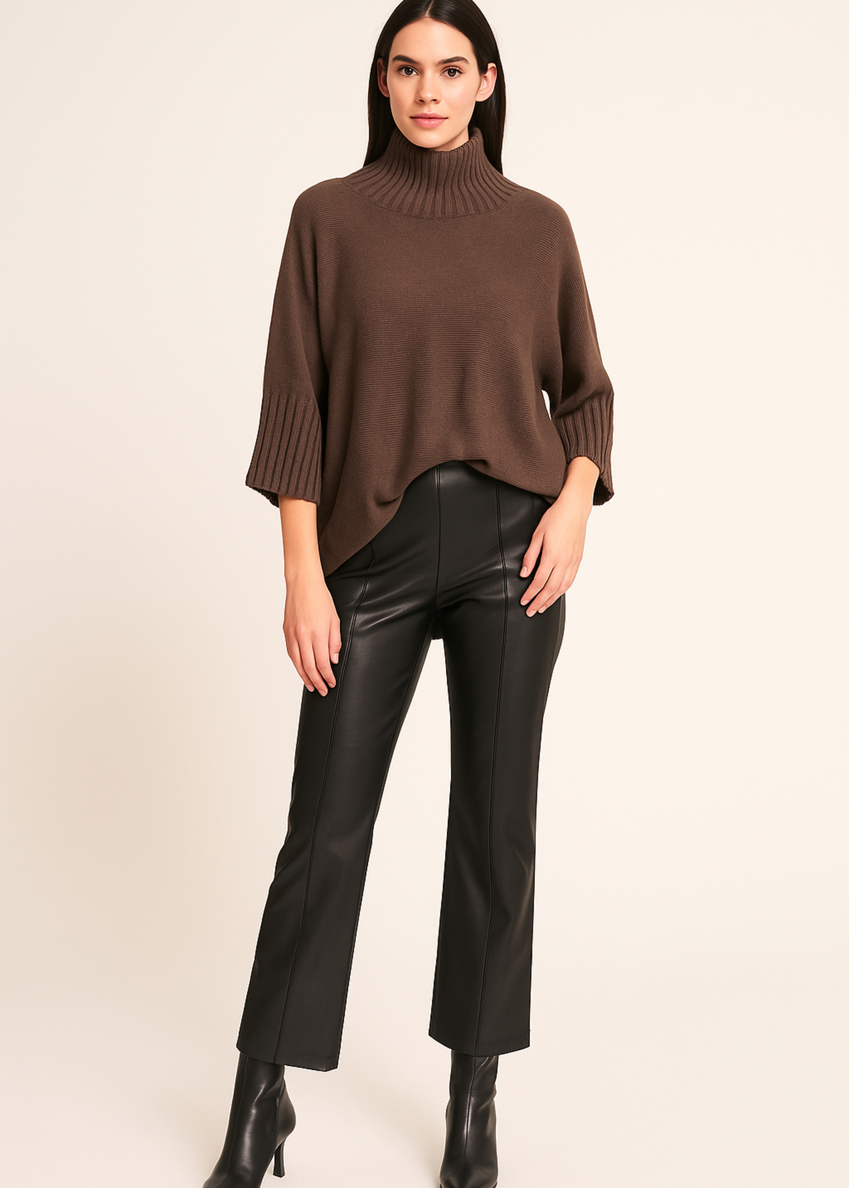 Ribbed sleeve mock neck +6 colors