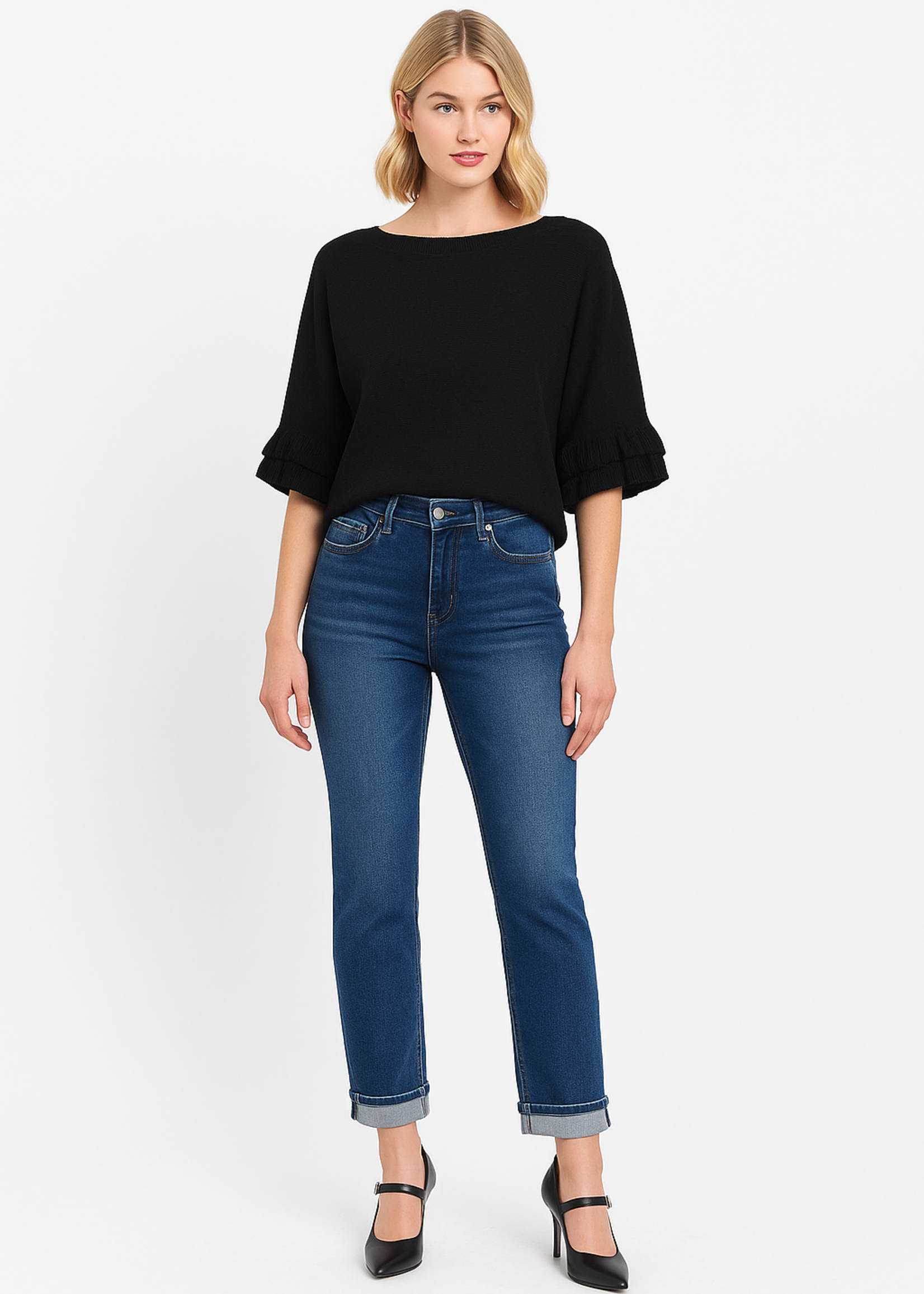 Ruffle sleeve sweater +4 colors