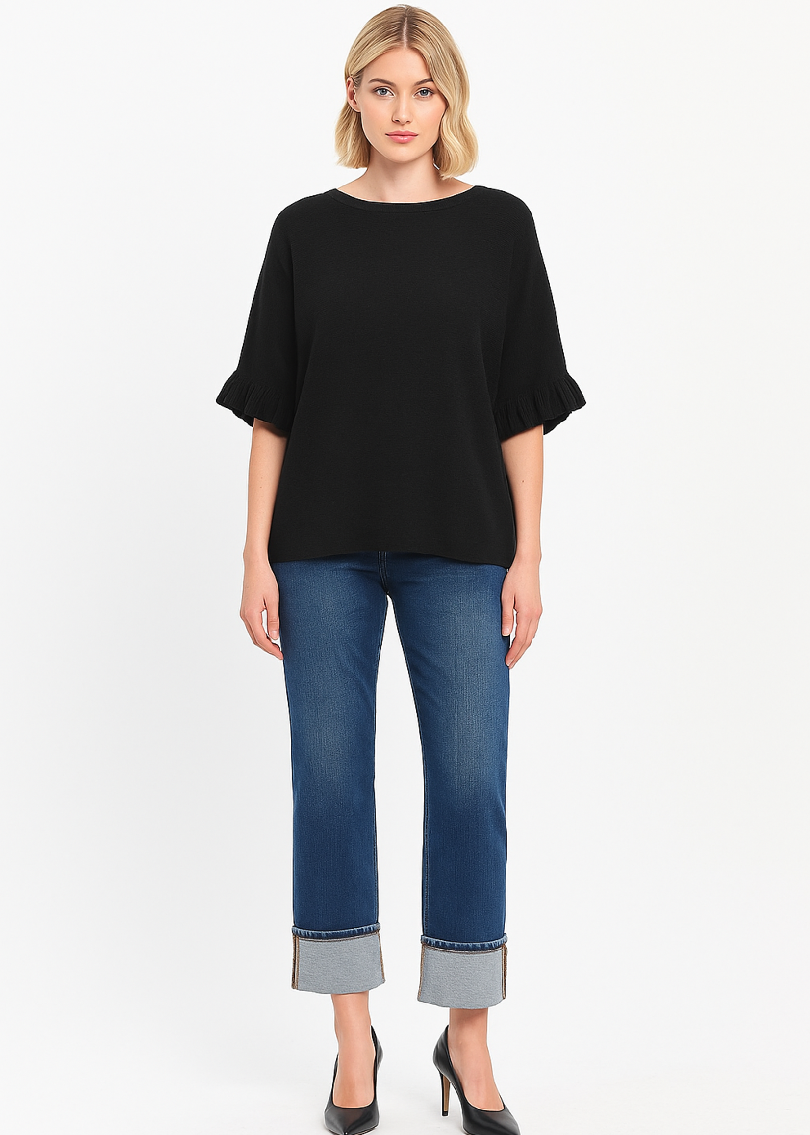 Ruffle sleeve sweater +4 colors