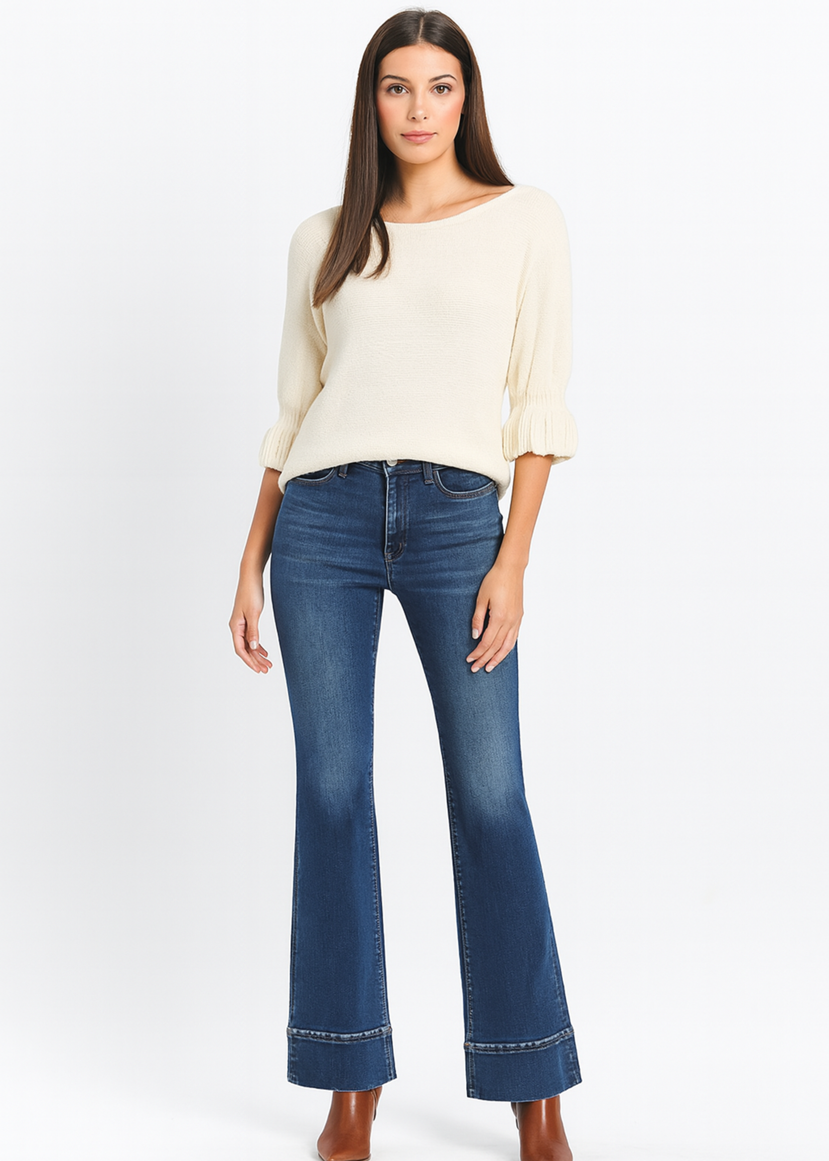 Ruffle sleeve sweater +4 colors
