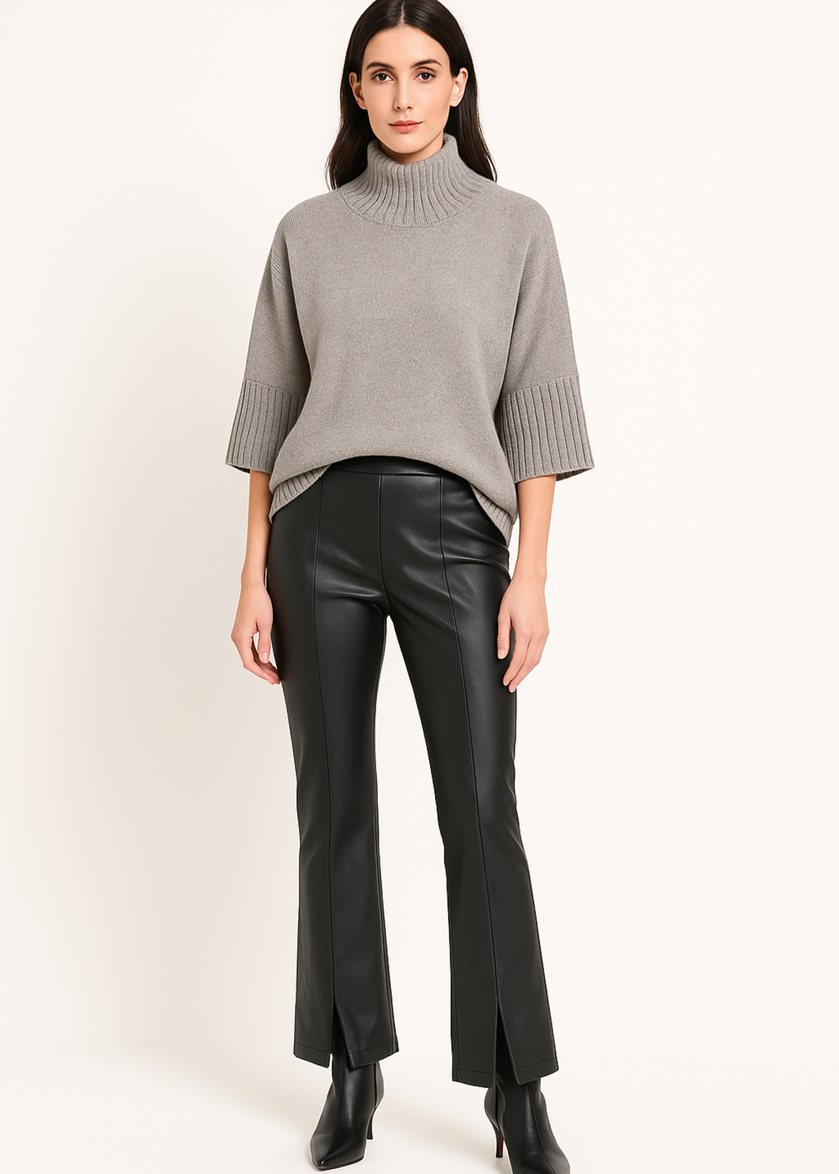 Ribbed sleeve mock neck +5 colors