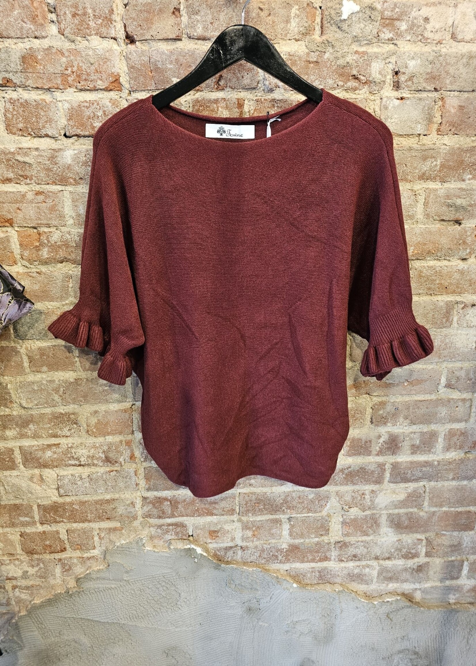 Ruffle sleeve sweater +4 colors