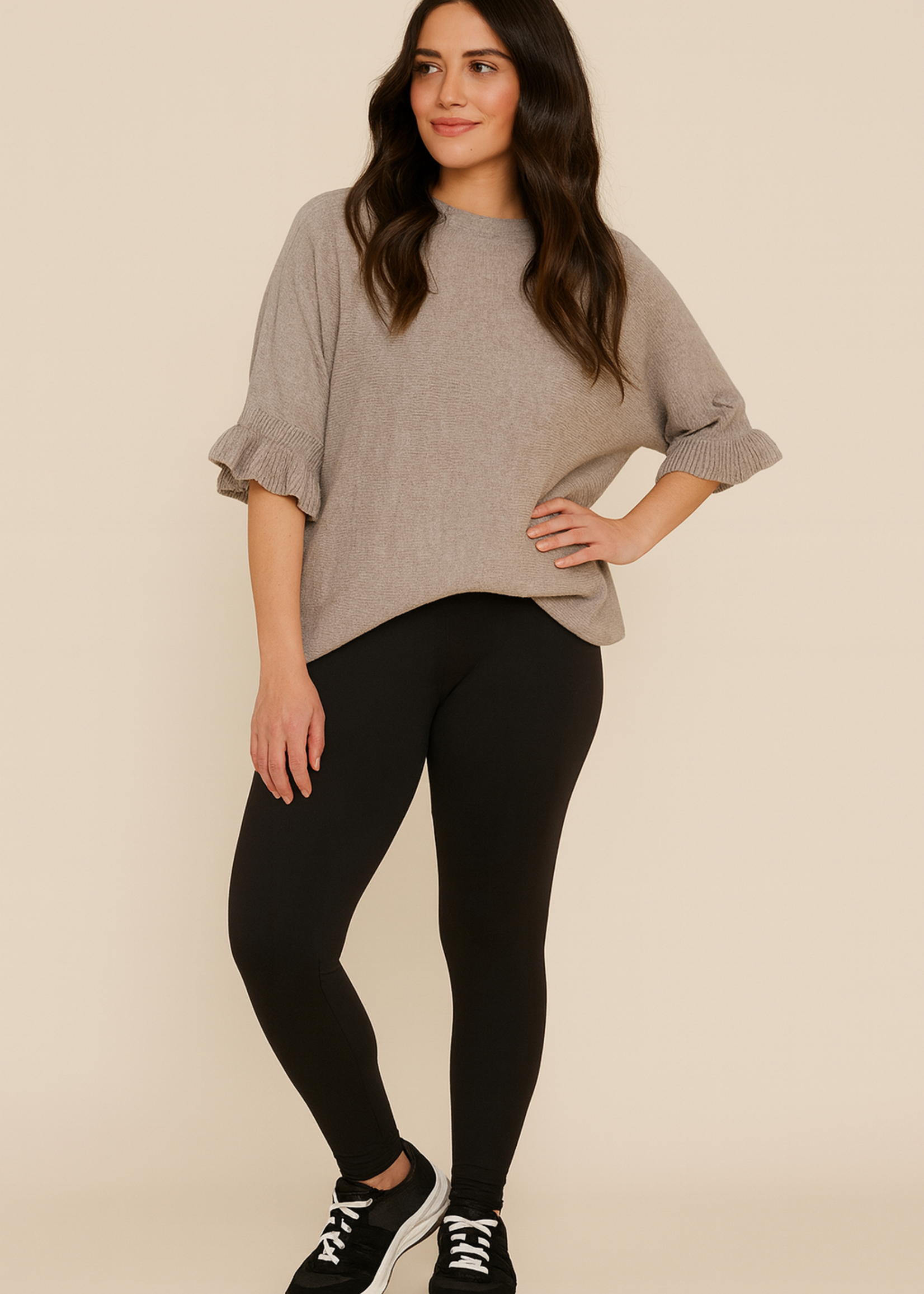 Ruffle sleeve sweater +4 colors