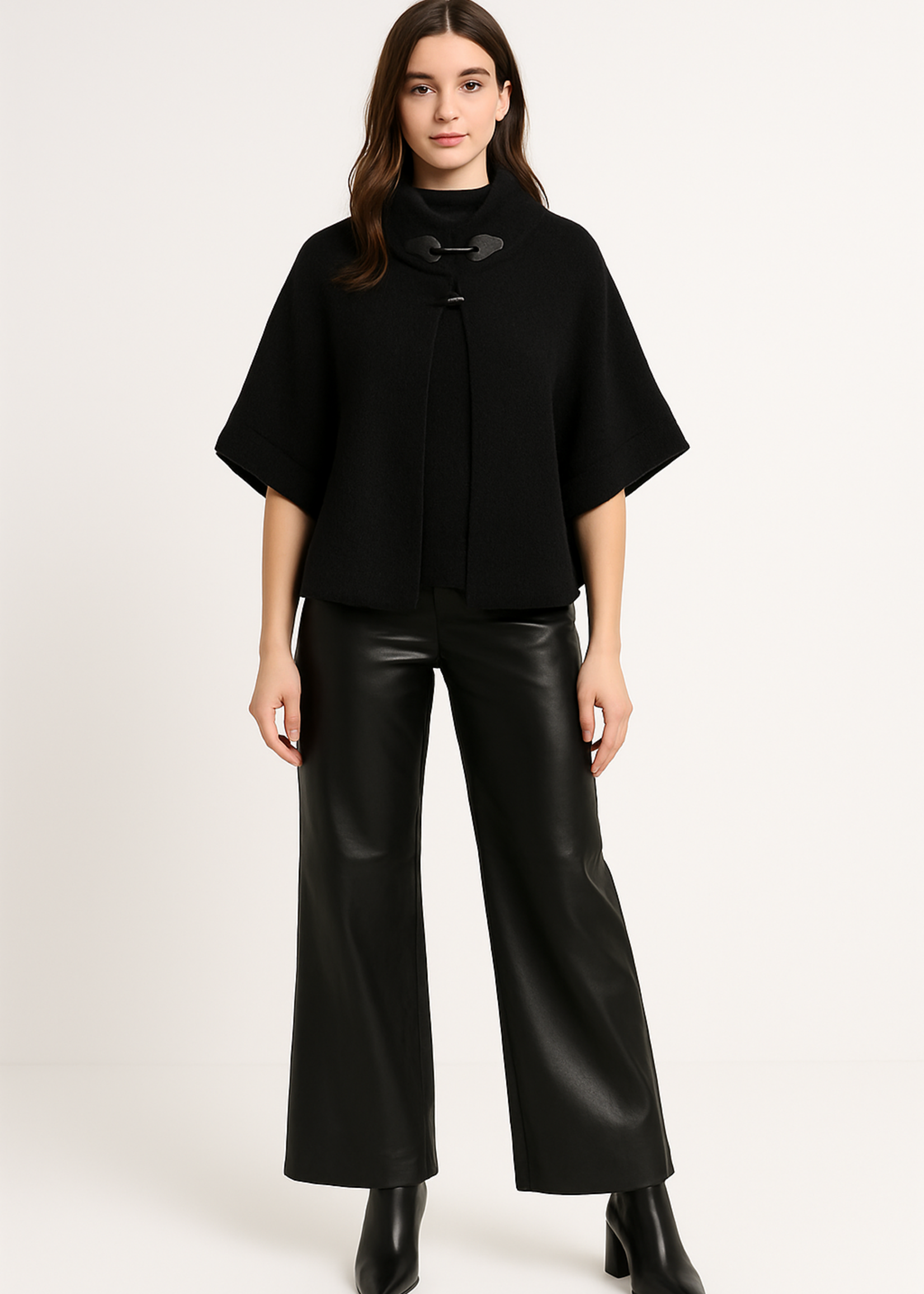 Leather toggle poncho +2 colors