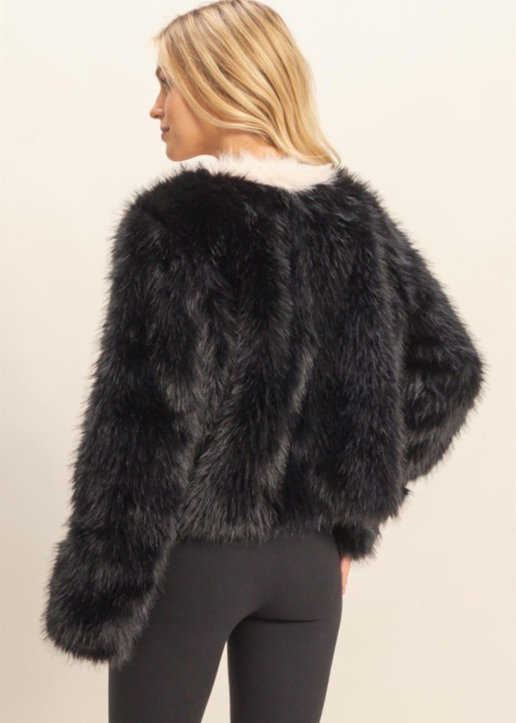 2 tone fur cardigan +2 colors