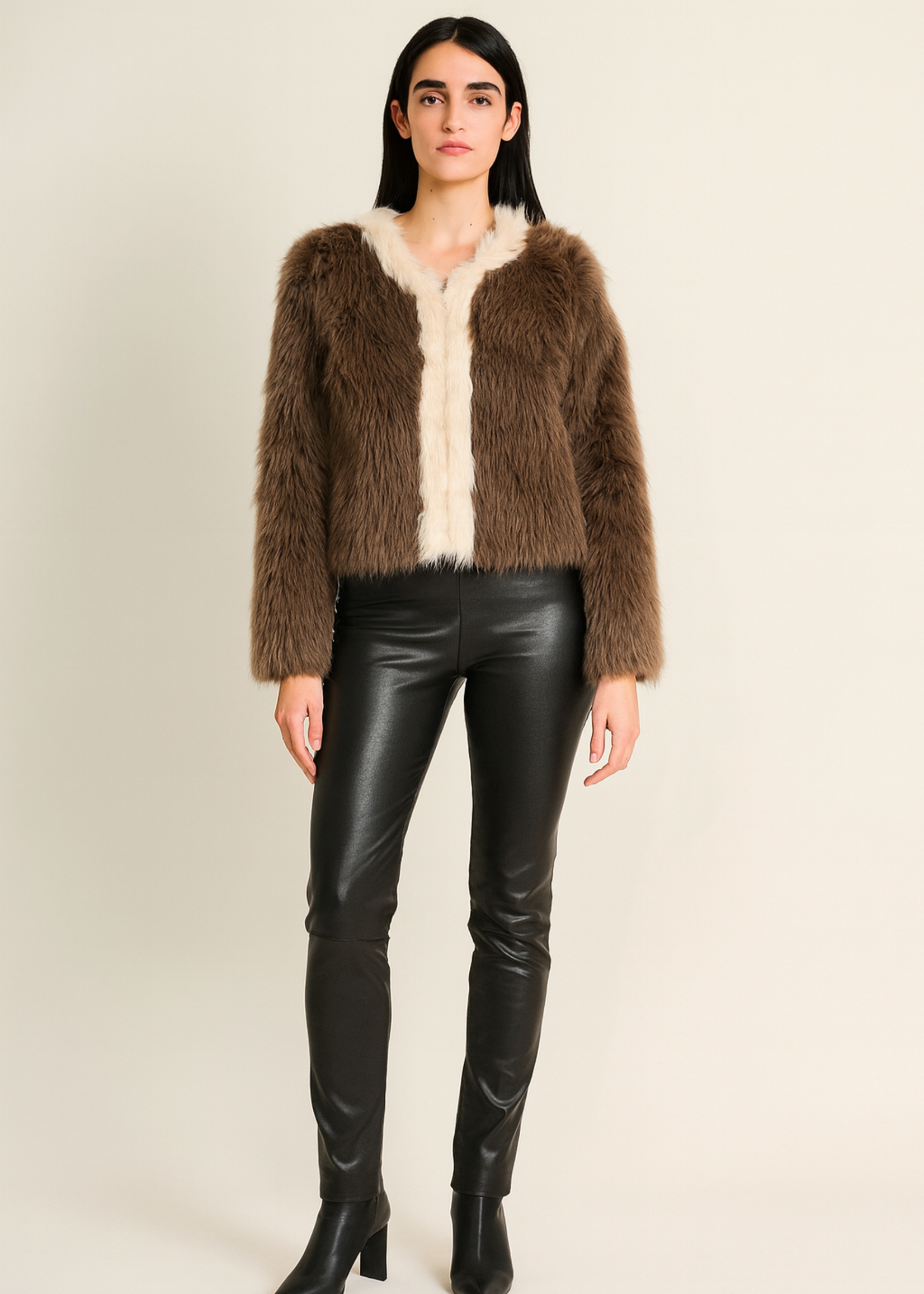 2 tone fur cardigan +2 colors