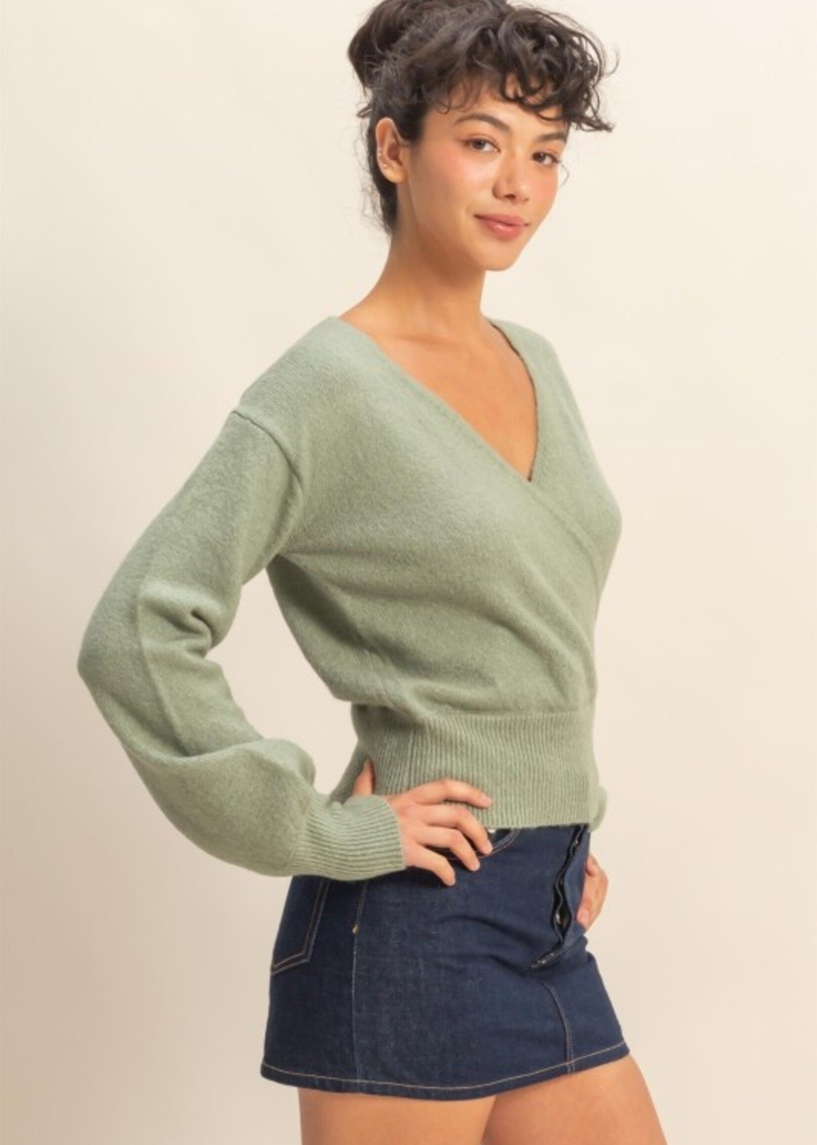Crossover knit top +2 colors