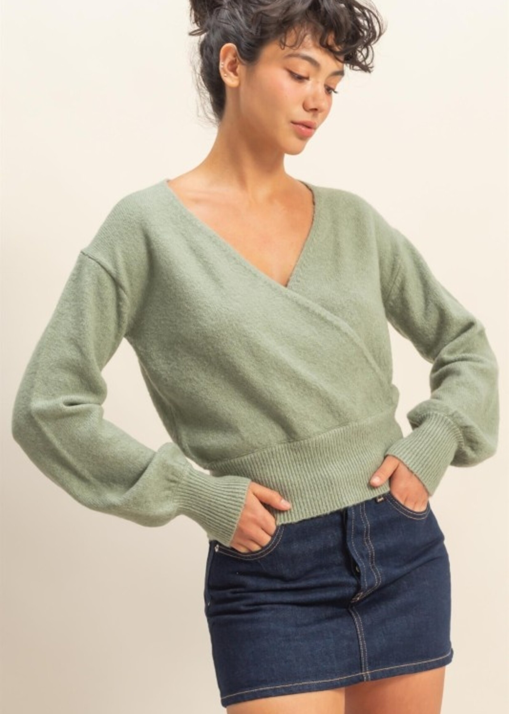 Crossover knit top +2 colors