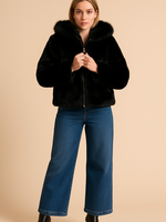 Fur zip jacket