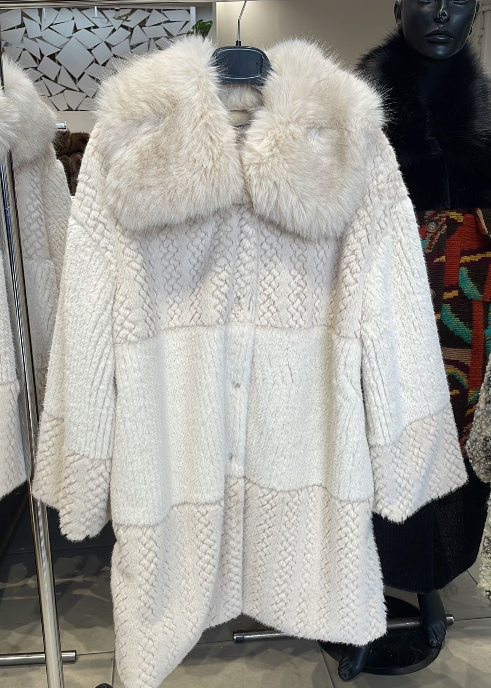 Mix fur coat