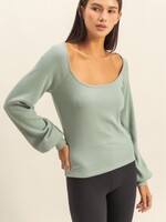 Rib balloon sleeve + 2 colors