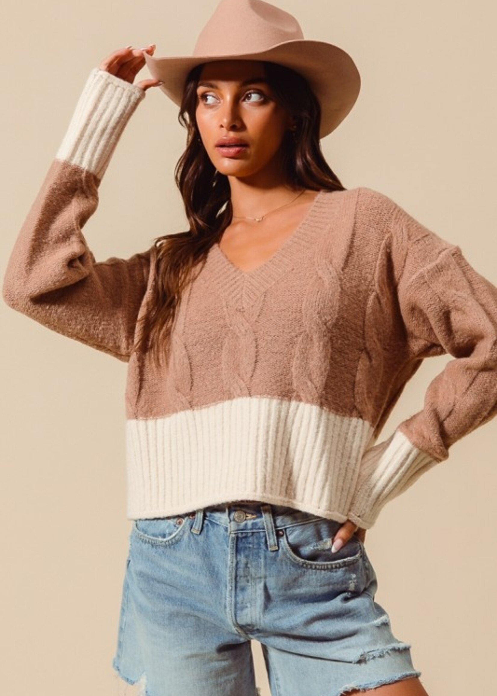 Two tone sweater