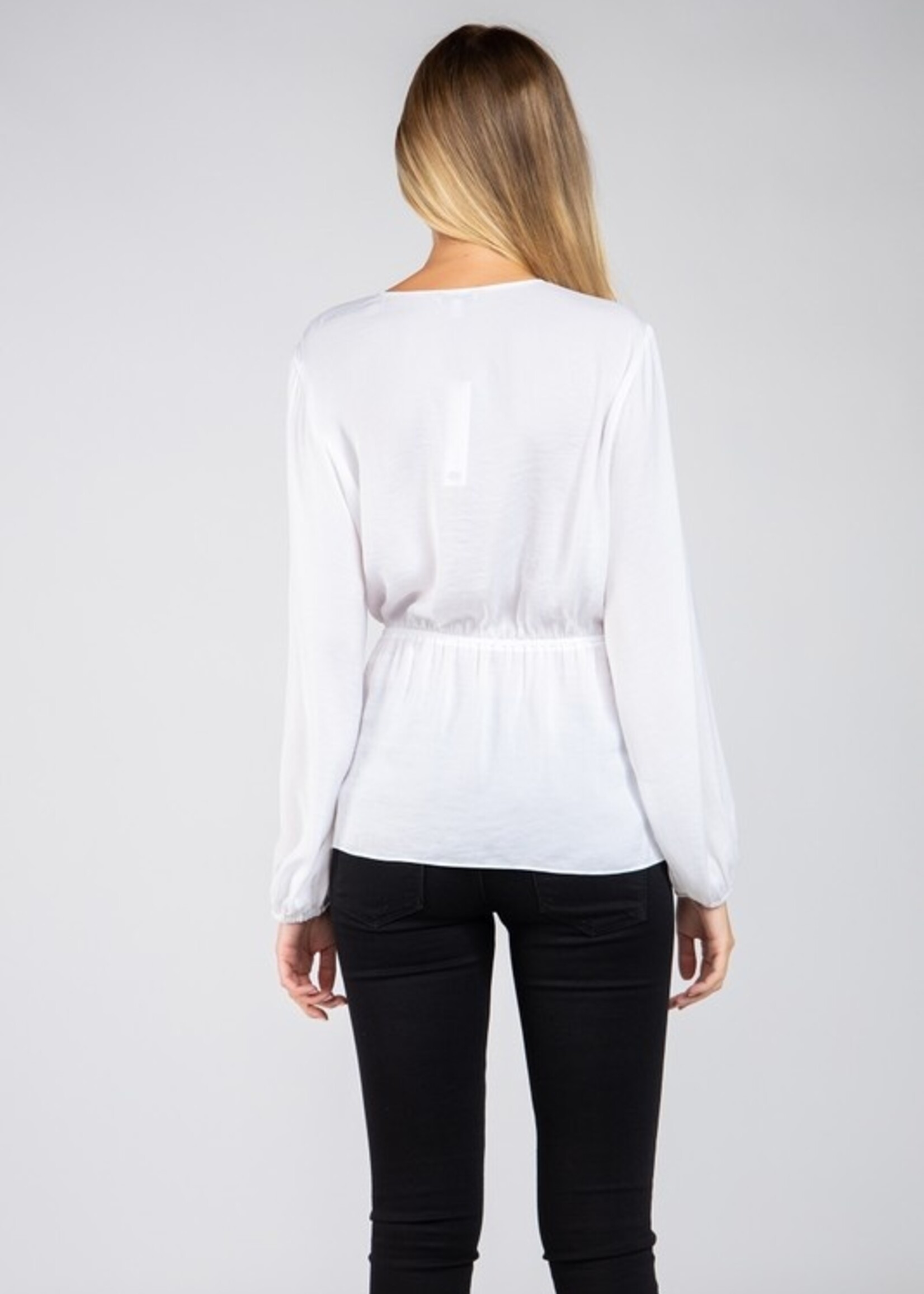 Ruched satin blouse +2 colors