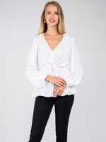 Ruched satin blouse +2 colors