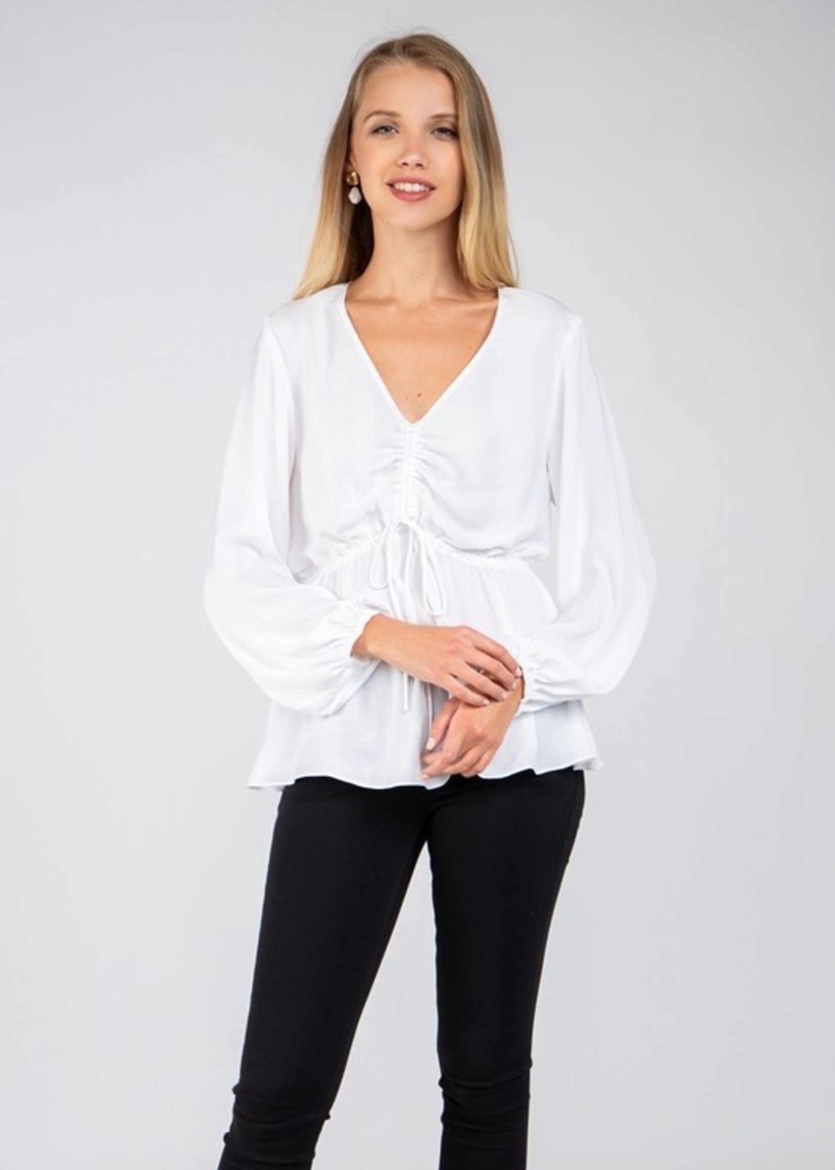 Ruched satin blouse +2 colors