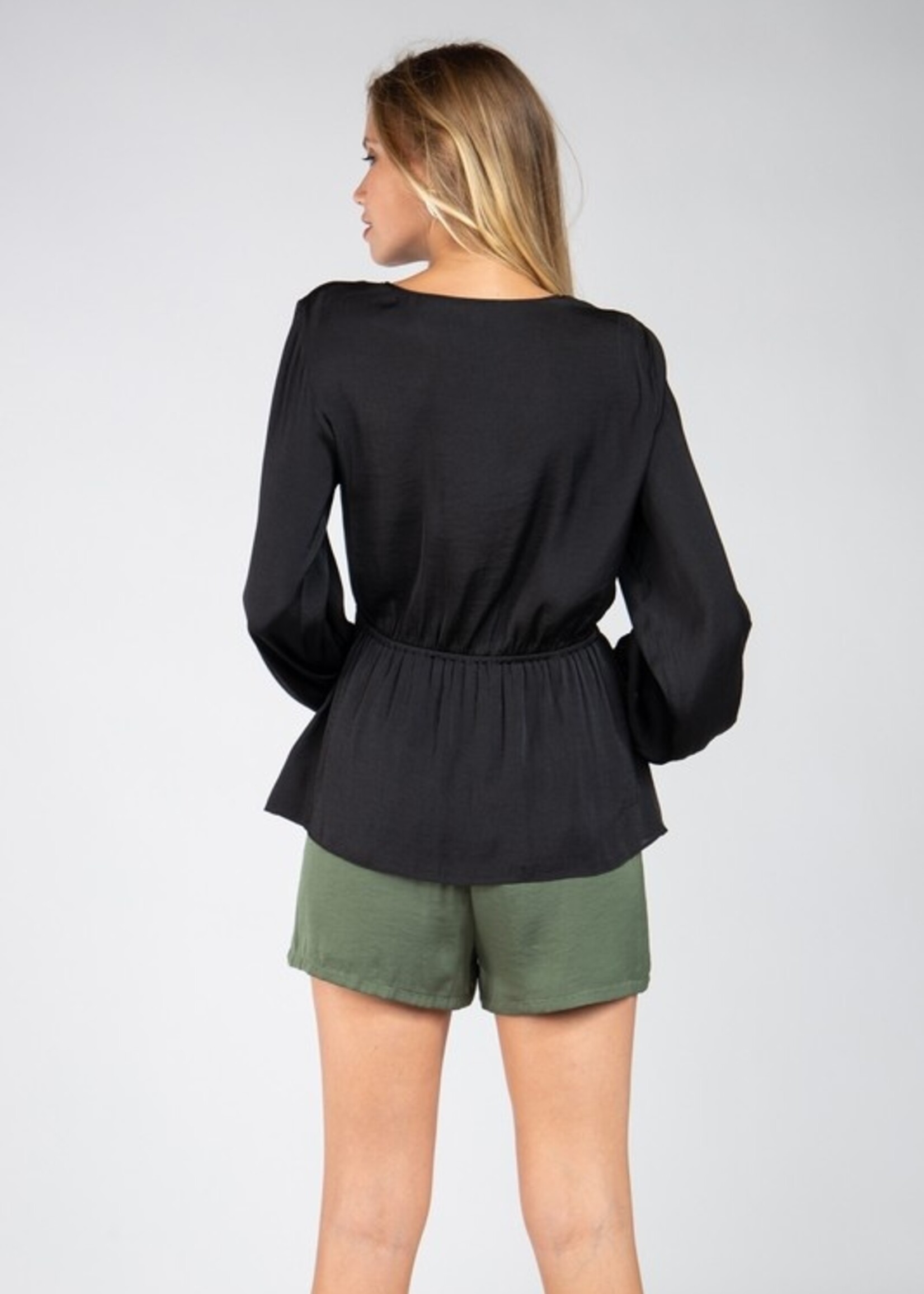 Ruched satin blouse +2 colors