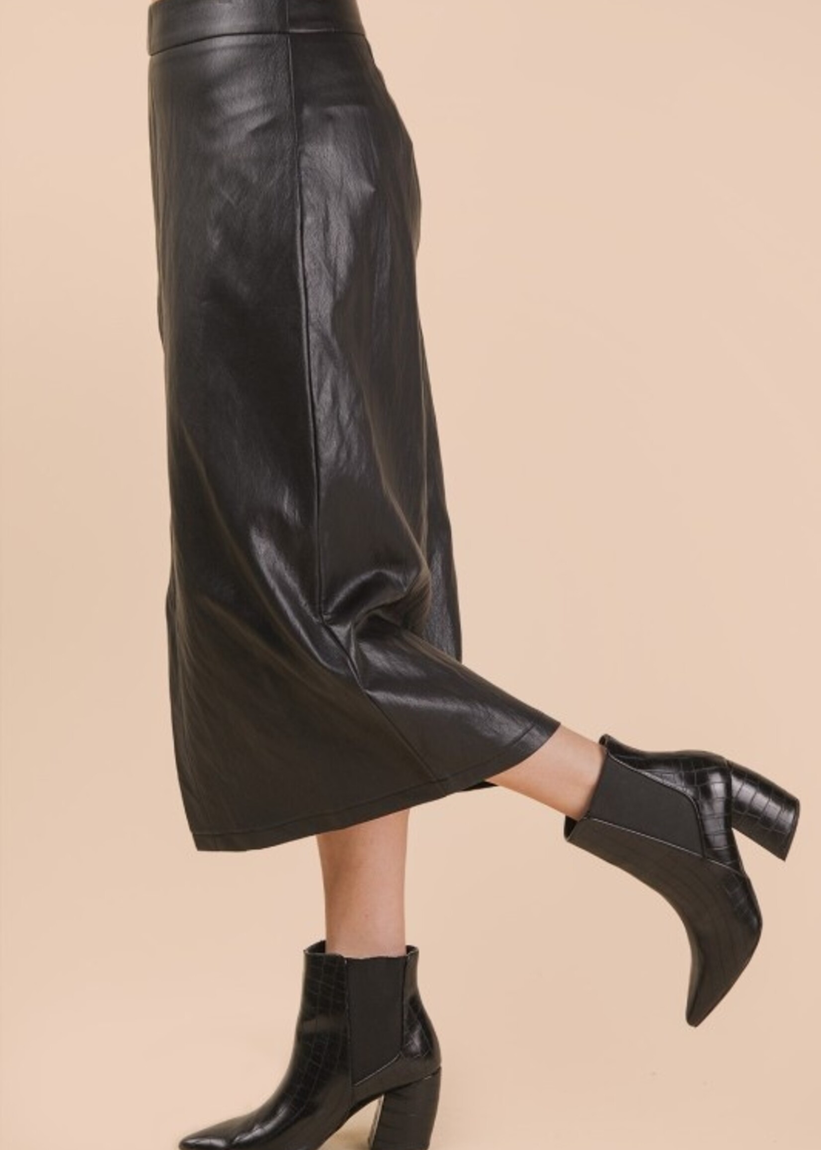 Leather midi skirt +2 colors