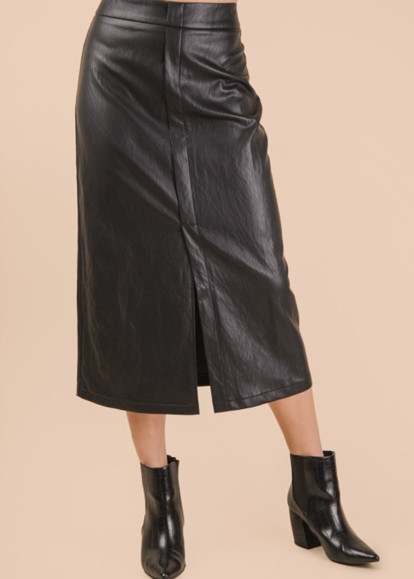 Leather midi skirt +2 colors