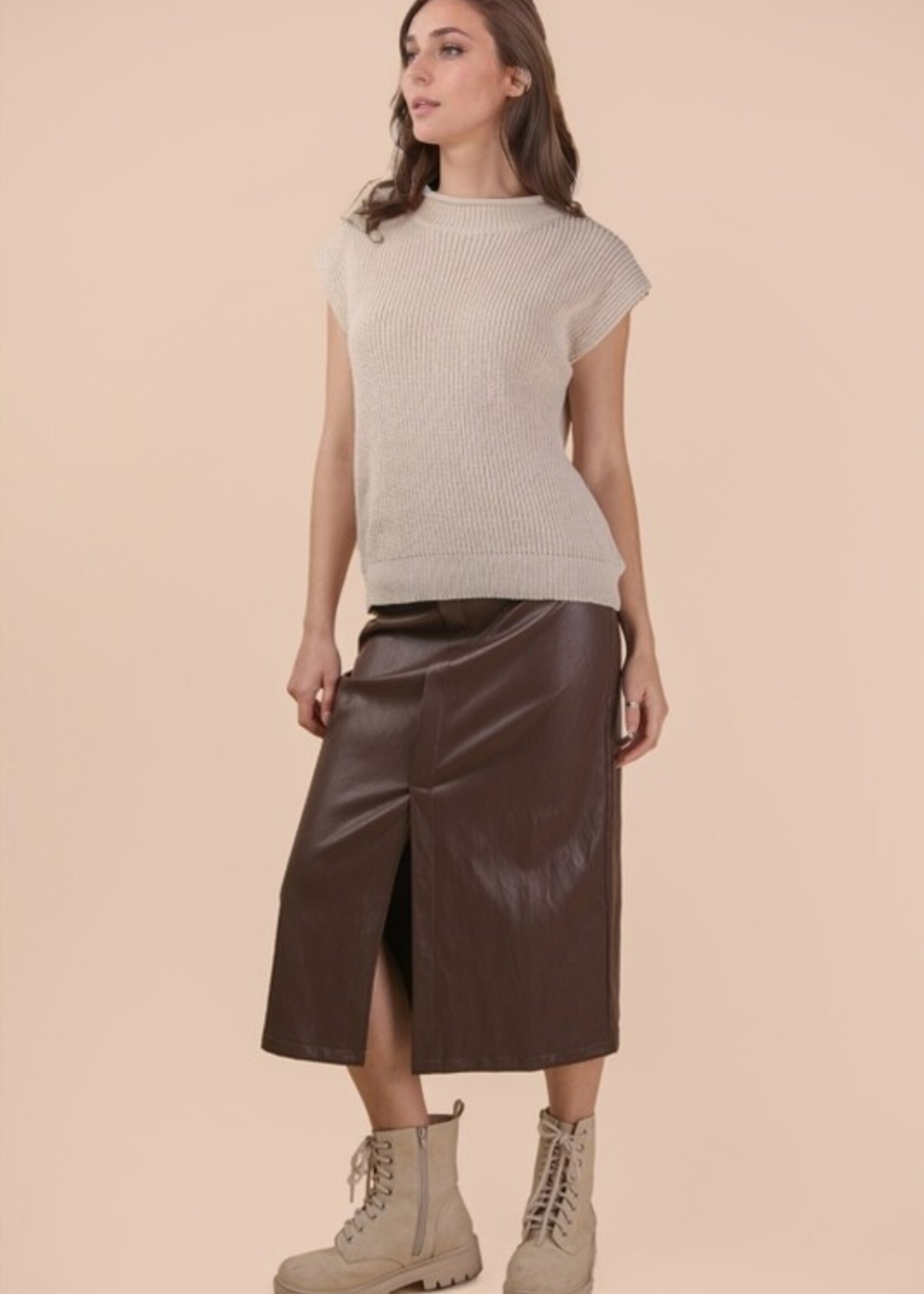 Leather midi skirt +2 colors