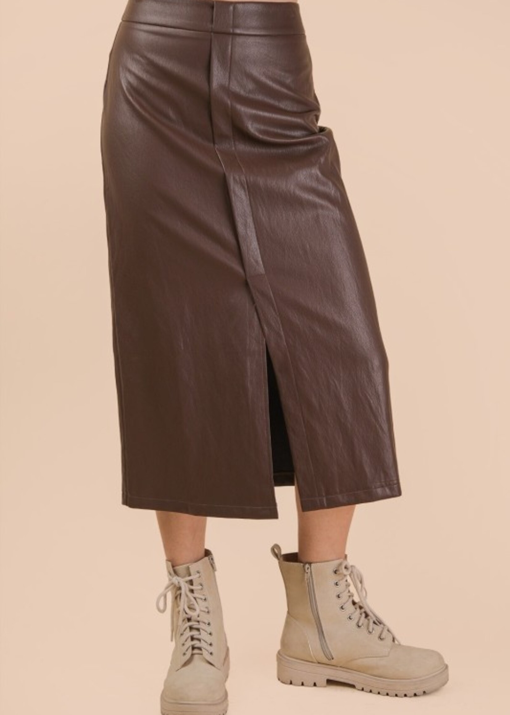 Leather midi skirt +2 colors