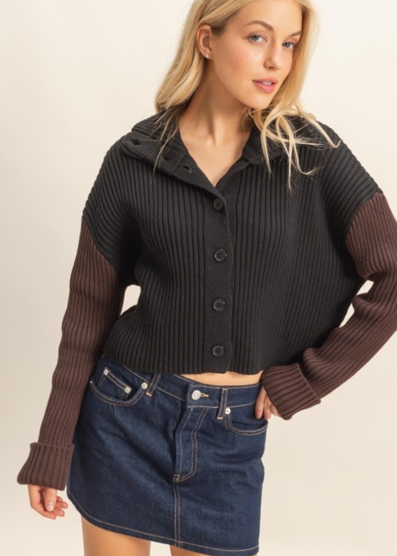 2 tone cardigan +3 colors