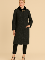 Long coat with brooch
