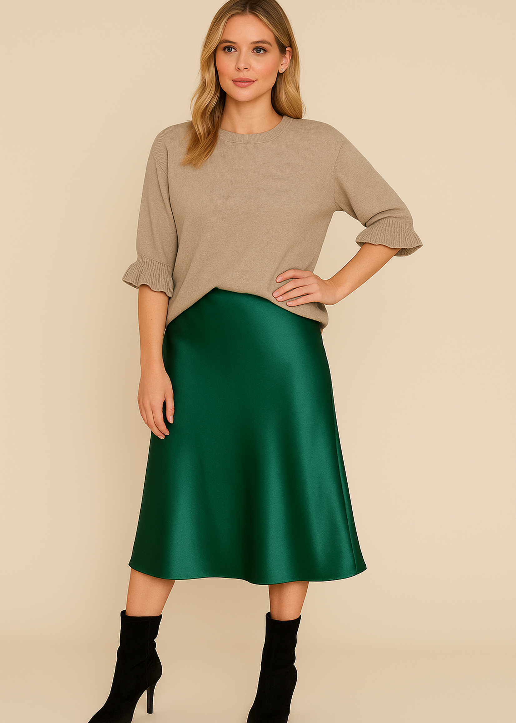 Satin midi skirt +2 colors