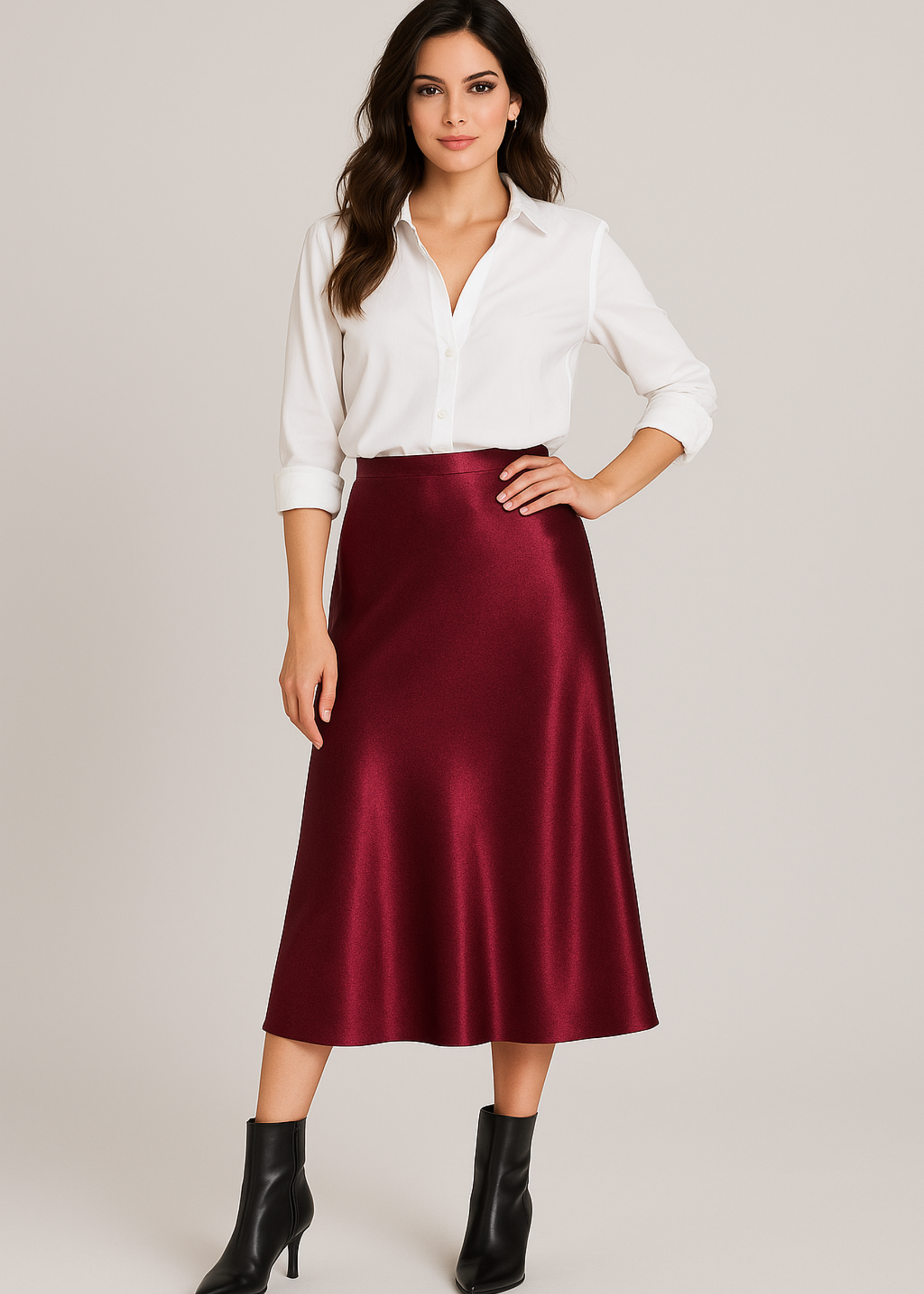 Satin midi skirt +2 colors