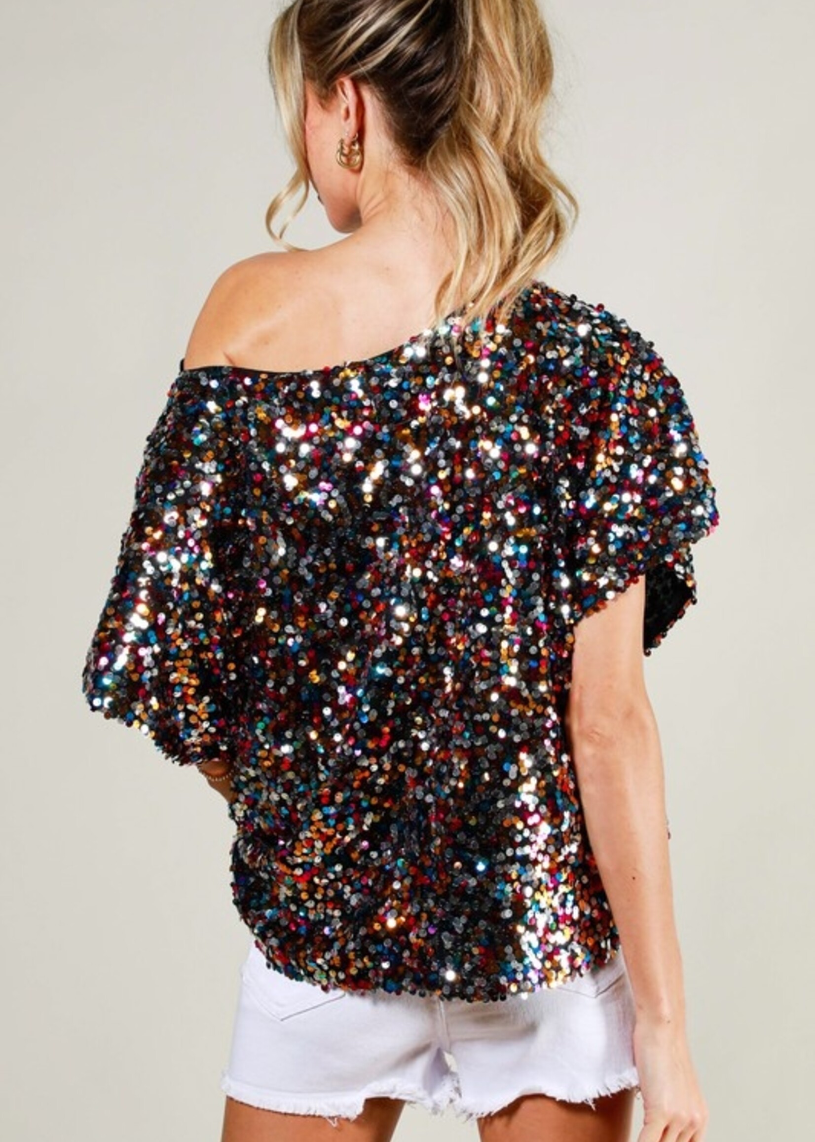 Multi sequin top