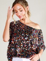 Multi sequin top