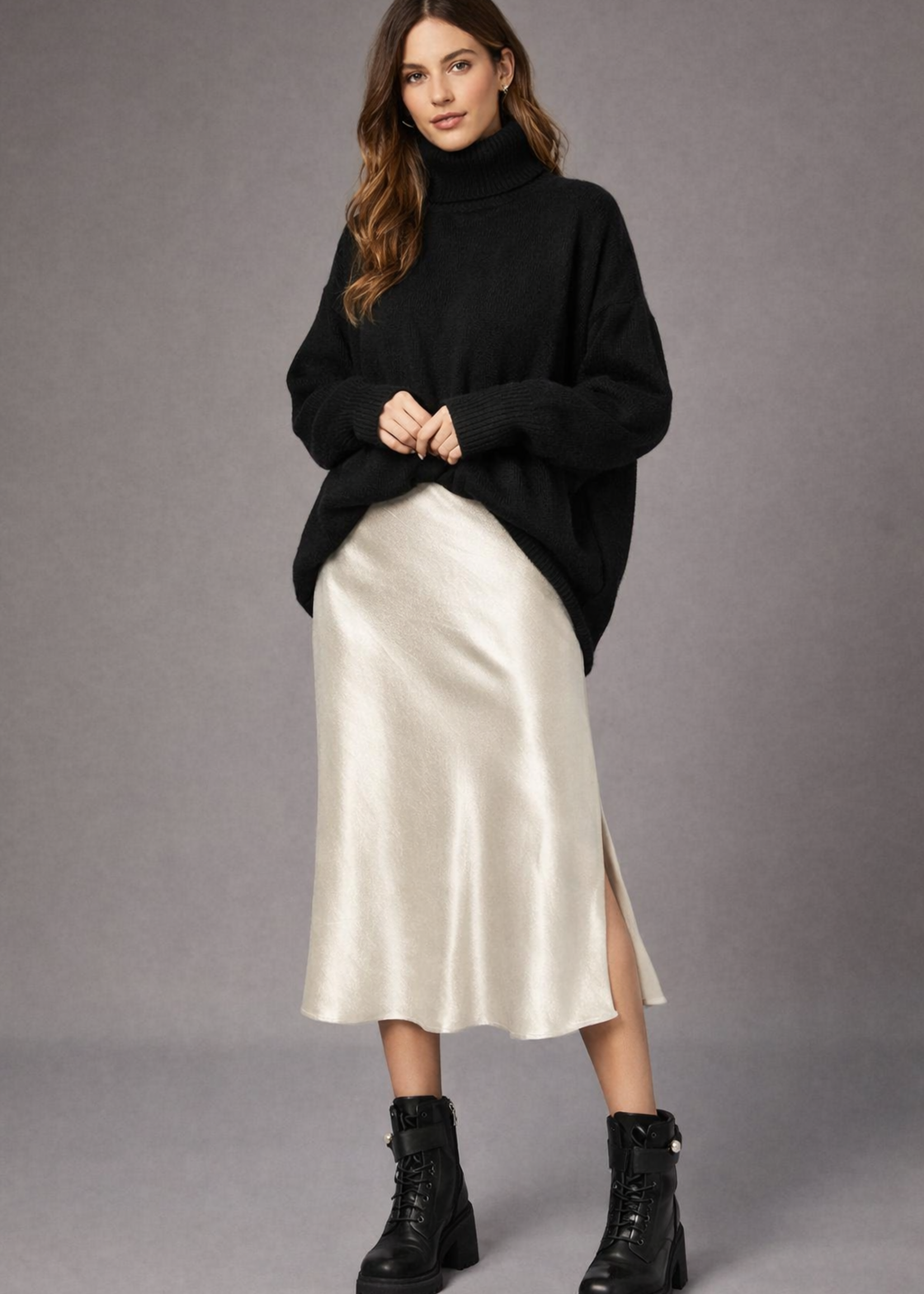 Satin midi skirt +2 colors