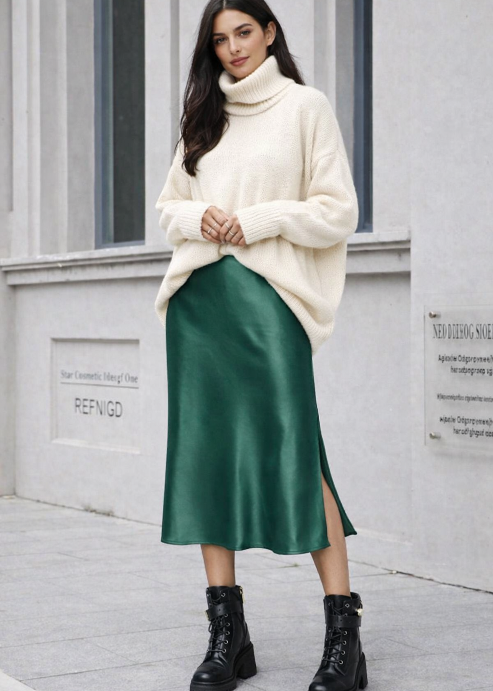 Satin midi skirt +2 colors