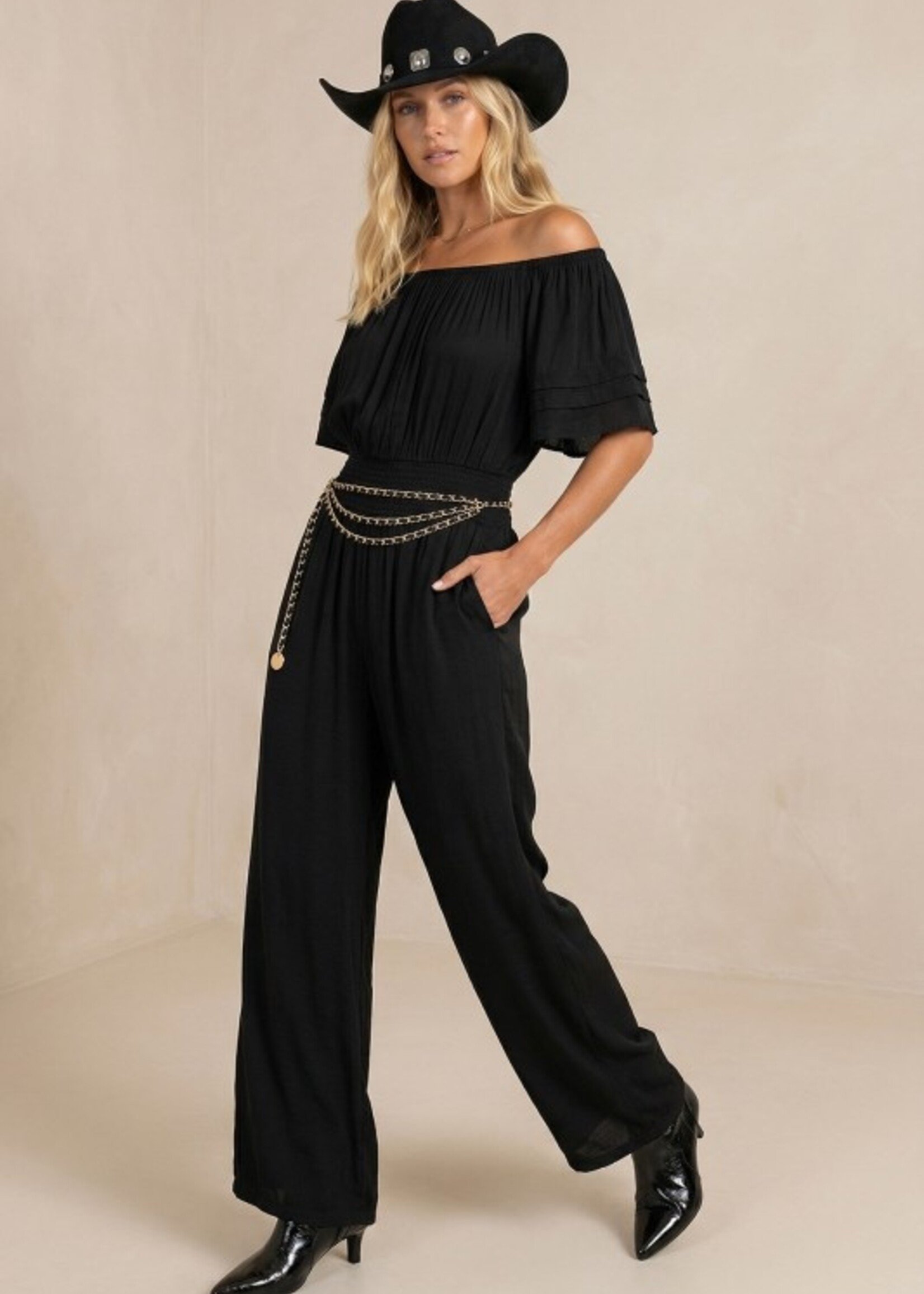 Off the shoulder jumpsuit