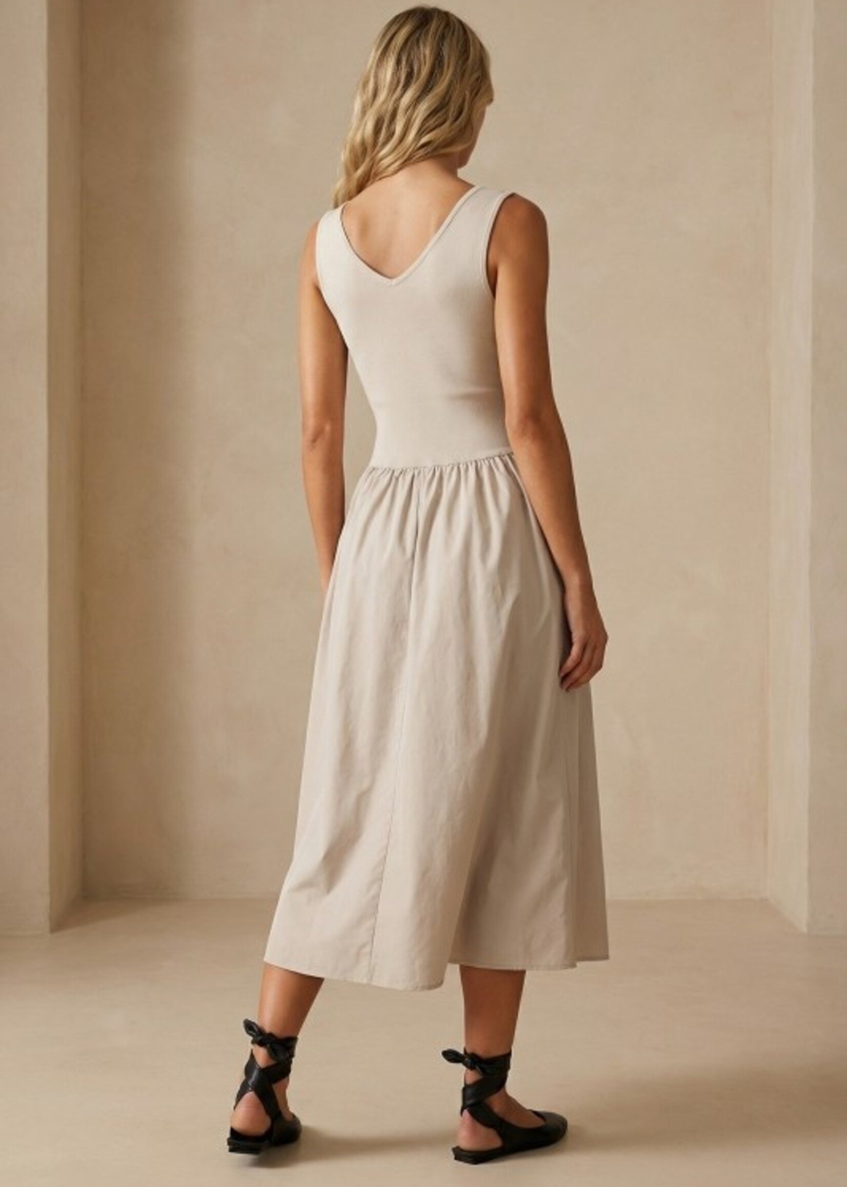 Mix fabric midi +2 colors