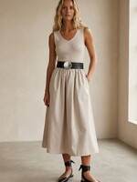 Mix fabric midi +2 colors