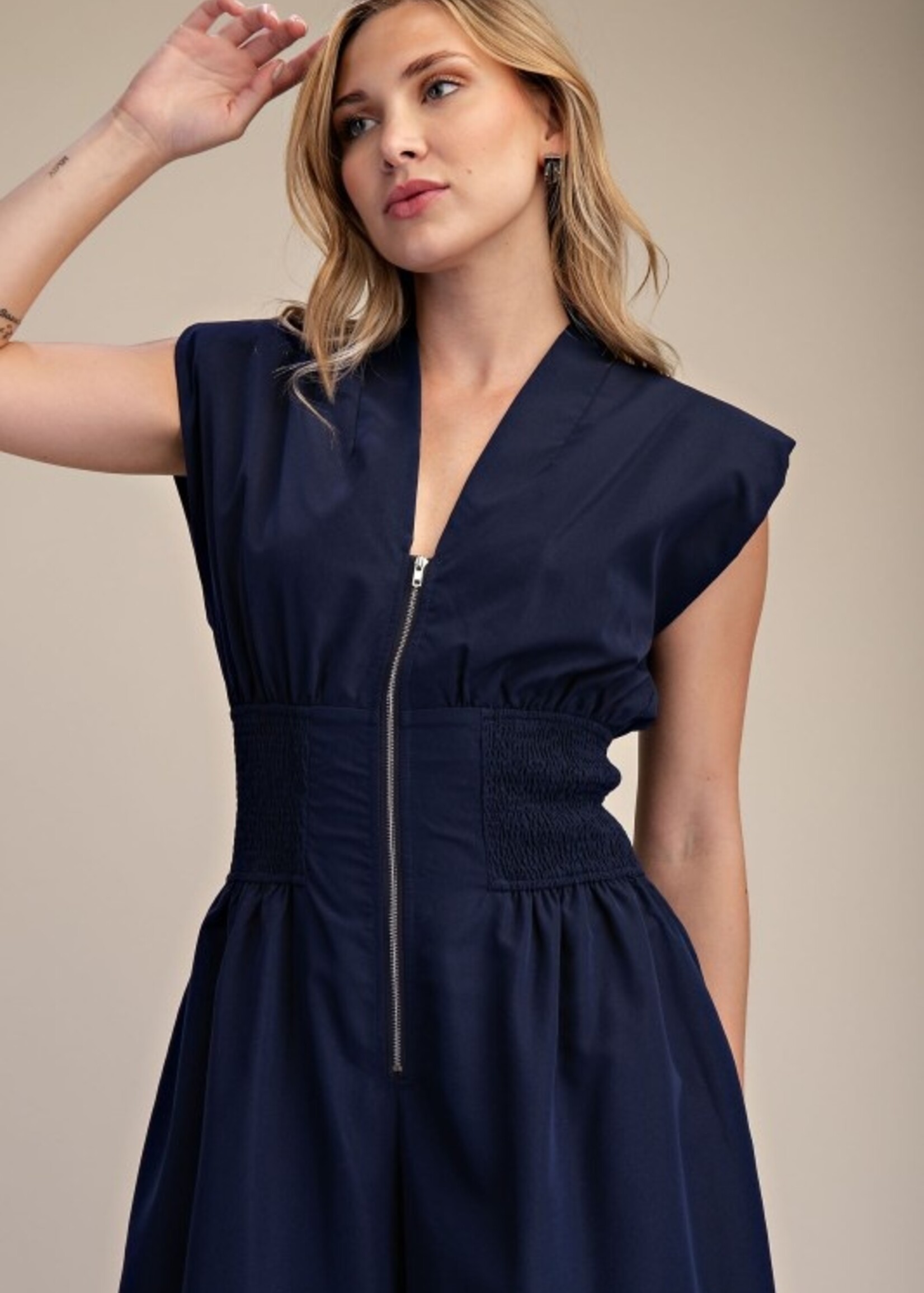 Smock waist jumpsuit +2 colors