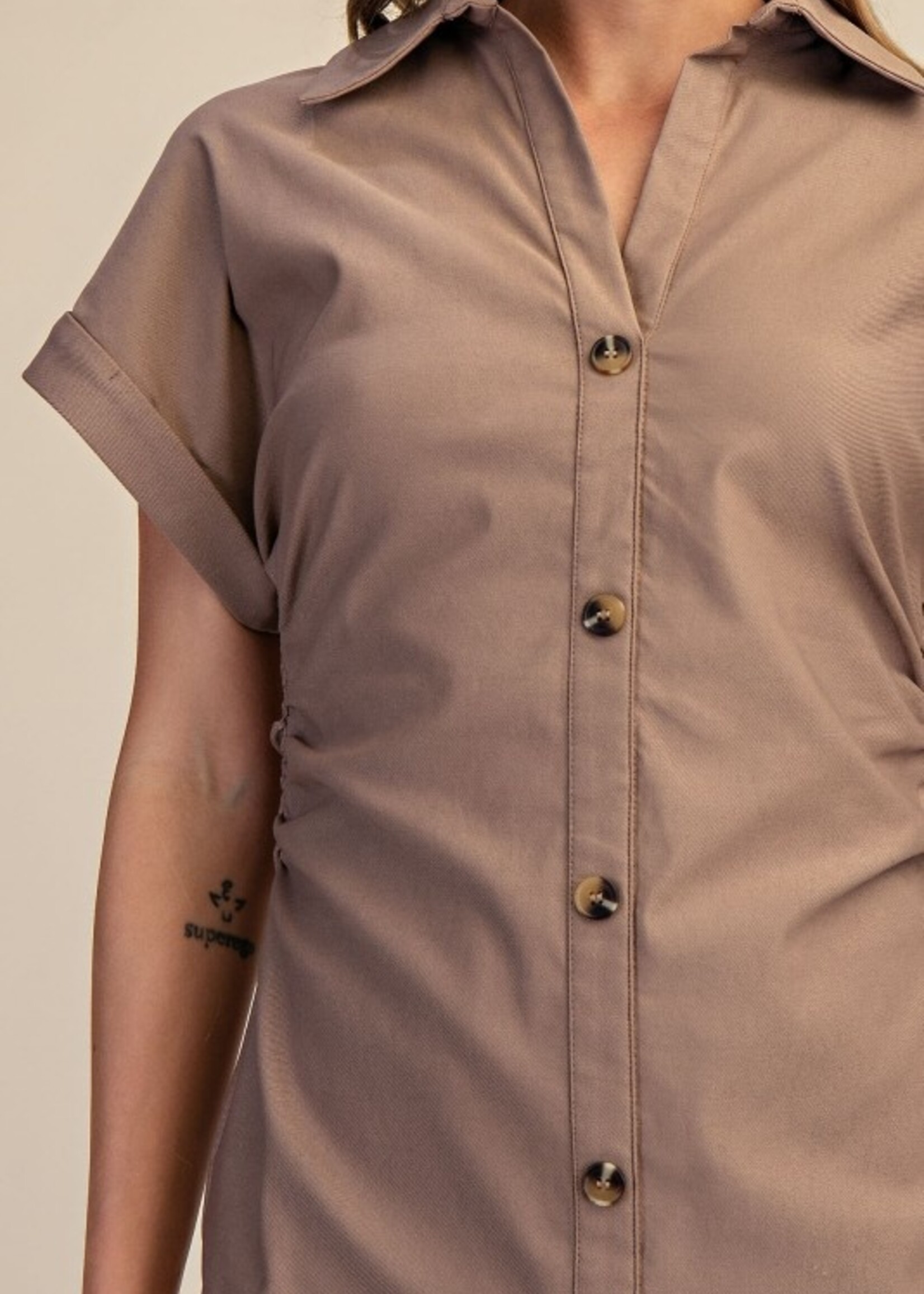 Button front midi dress +2 colors