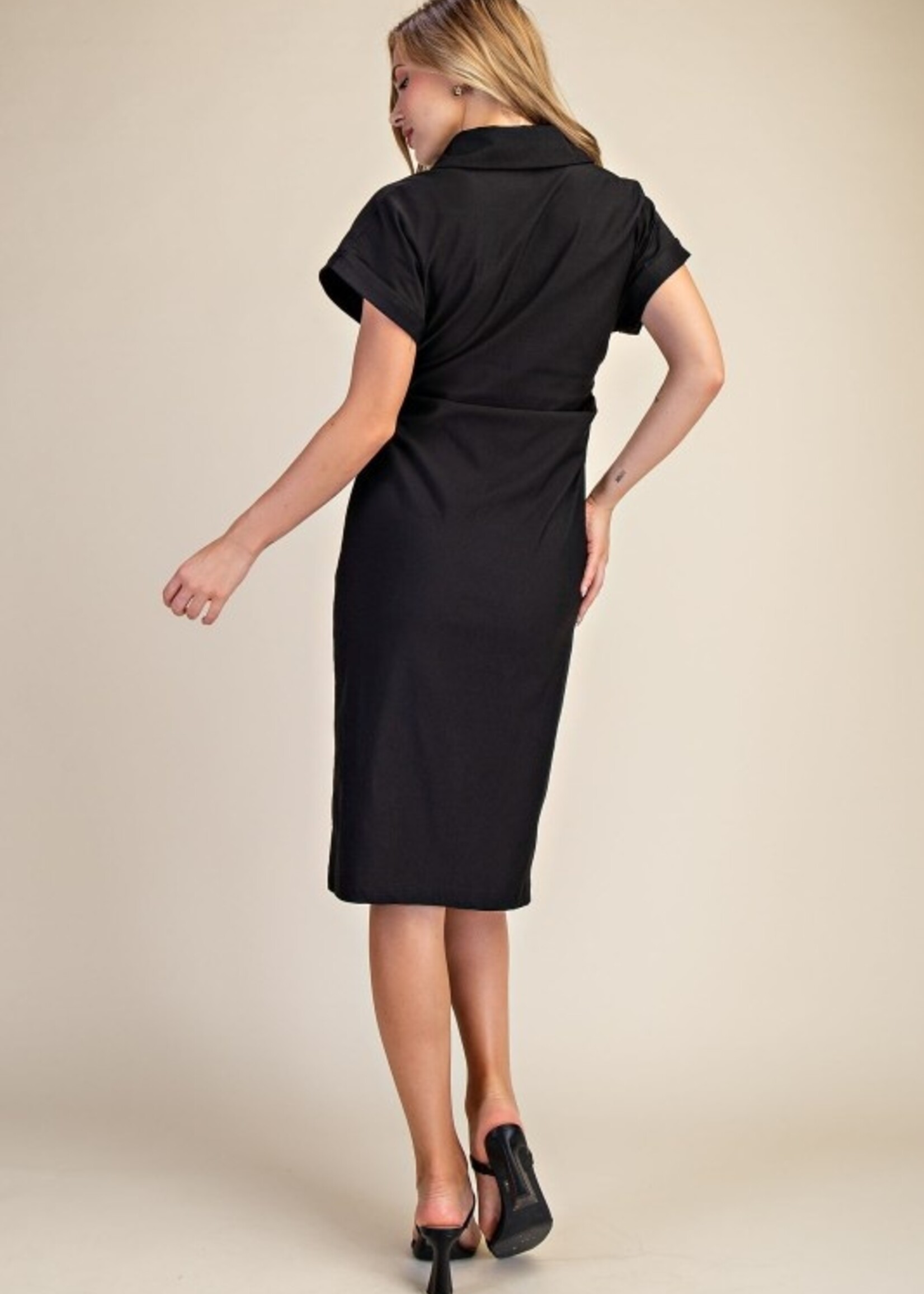 Button front midi dress +2 colors