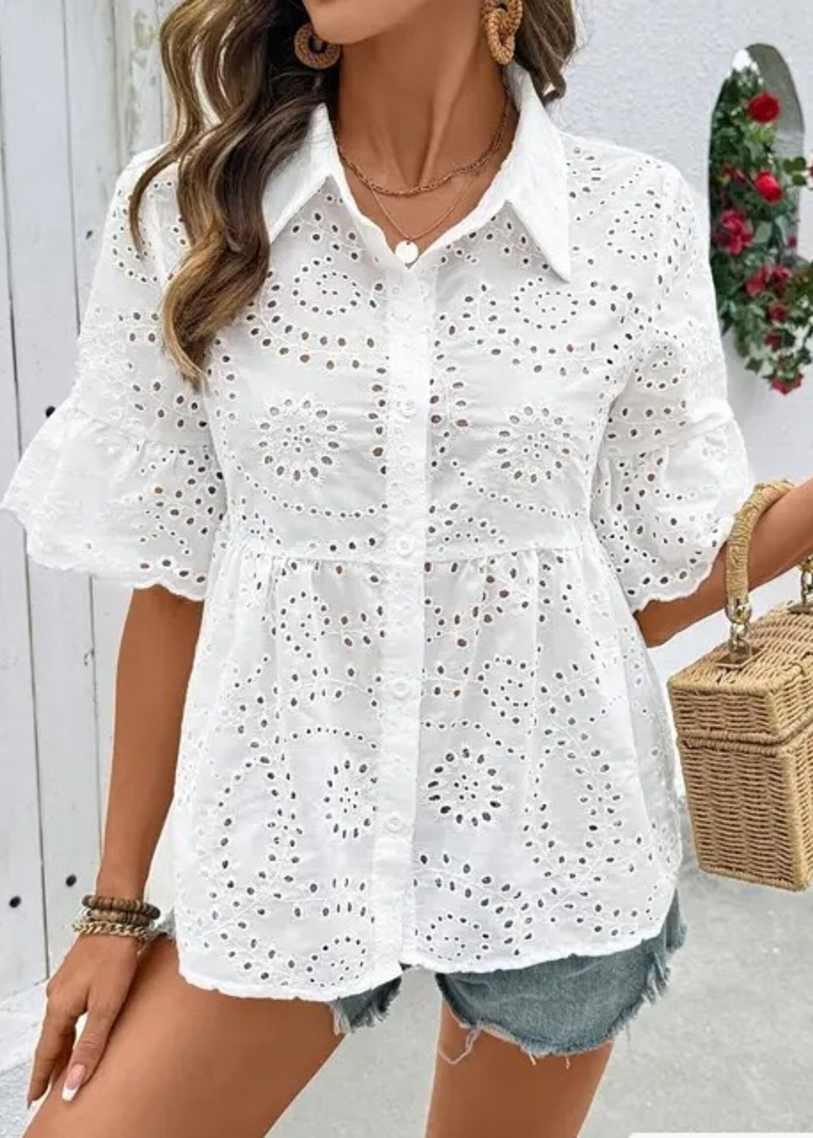 Eyelet blouse