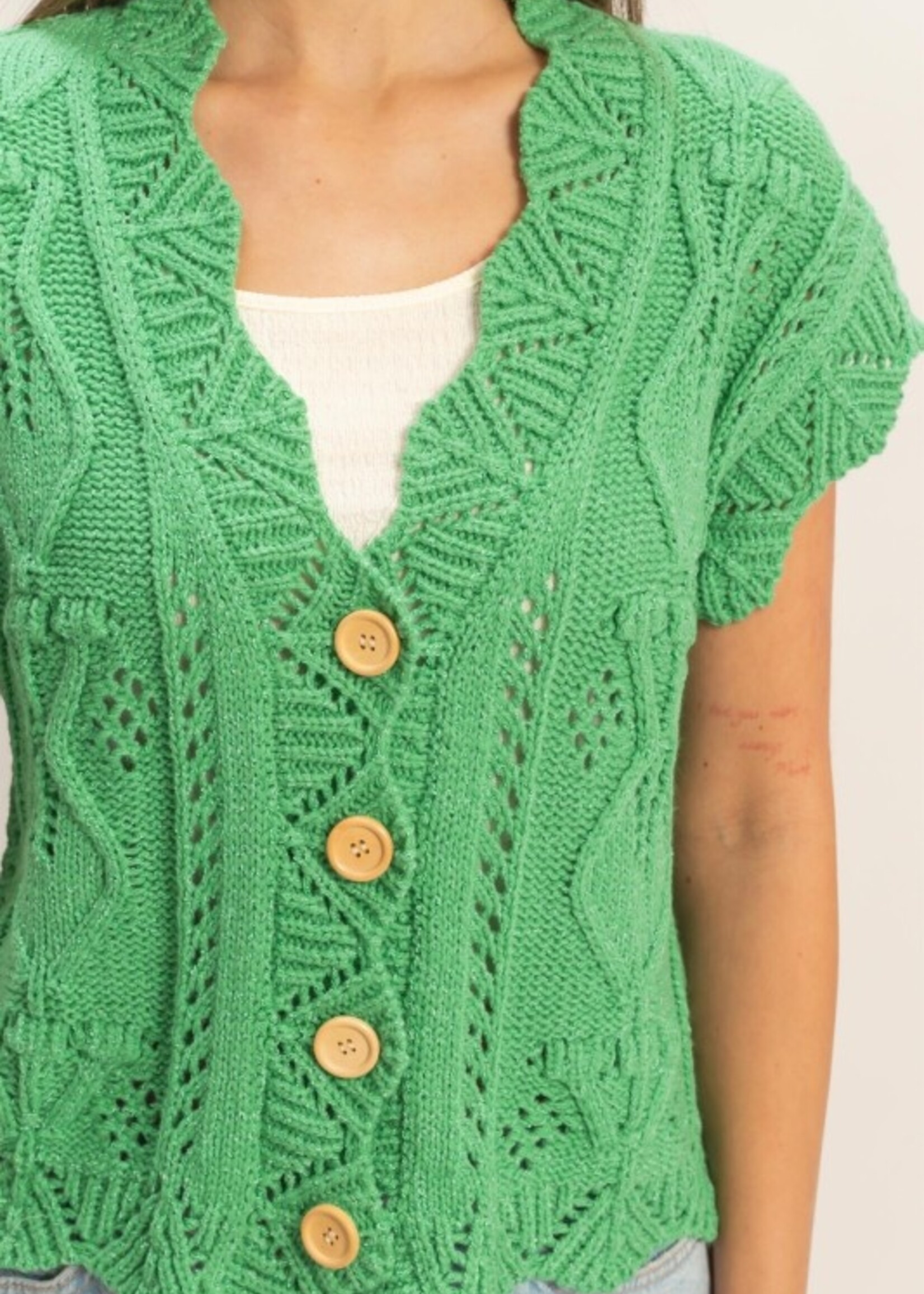Crochet button front top +2 colors