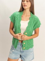 Crochet button front top +2 colors