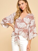 Leaf print tie top +3 colors