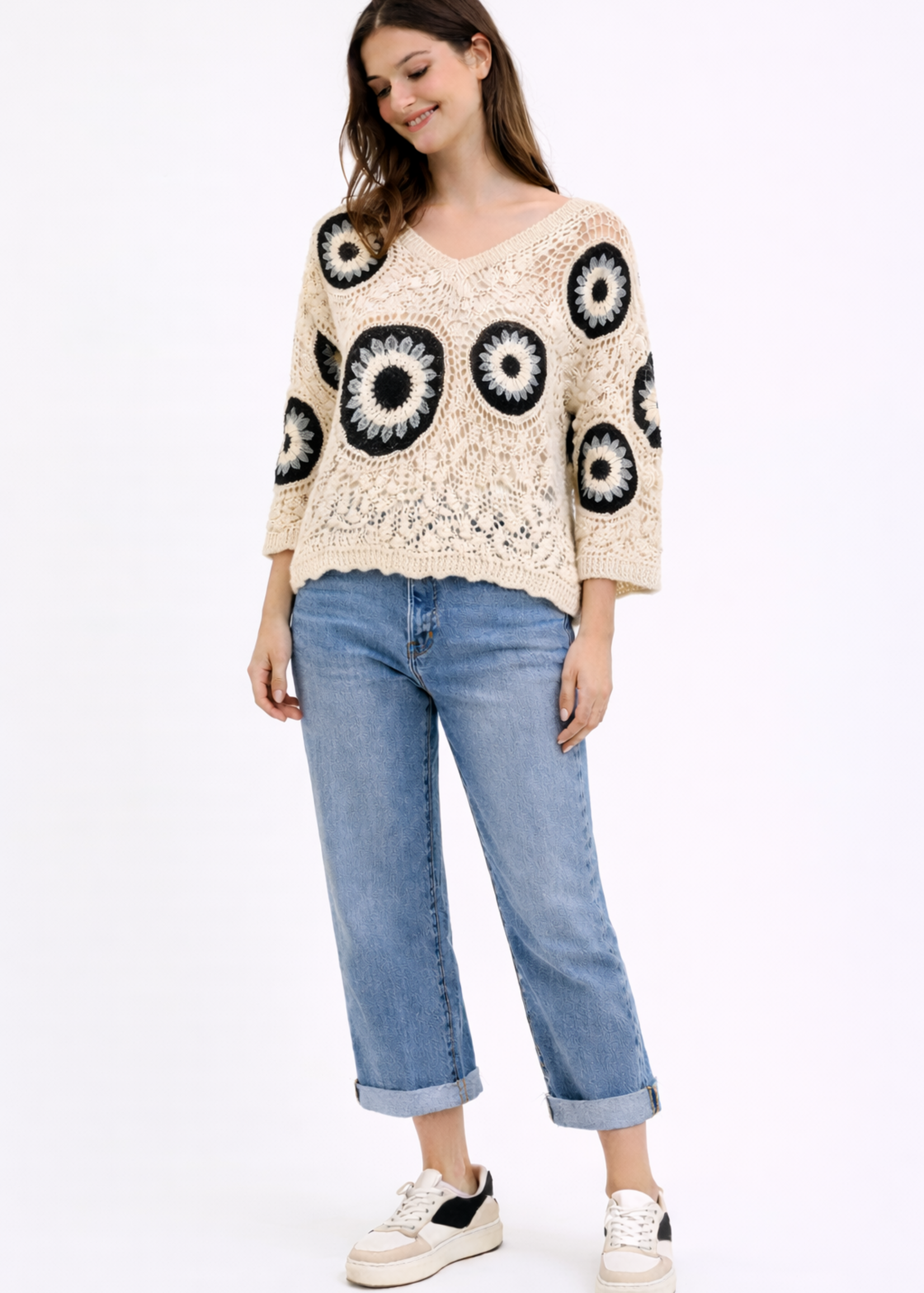 V neck crochet top +2 colors