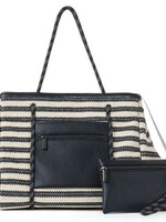 Black stripe tote