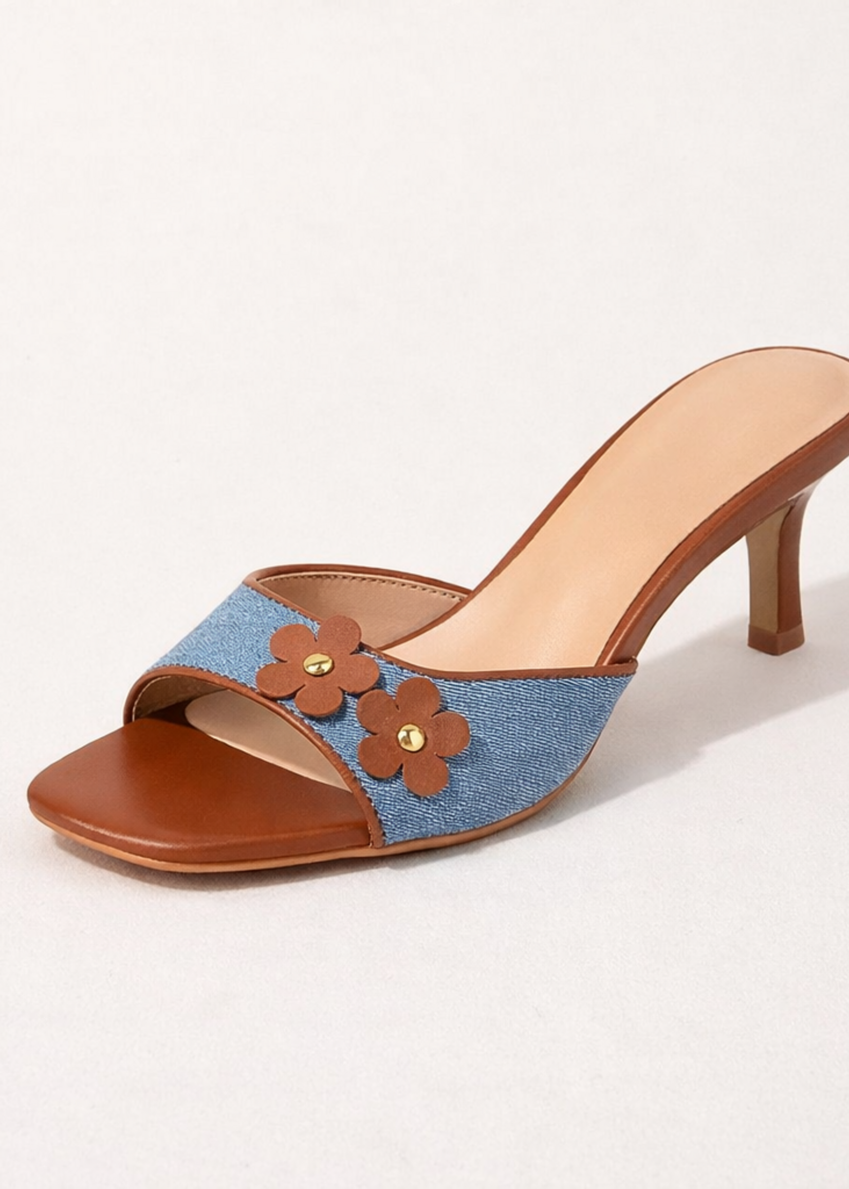 Flower kitten heel +2 colors