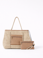 Beige stripe tote