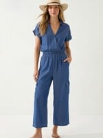 Denim cargo jumpsuit