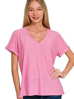 Slub V neck Tee +4 colors