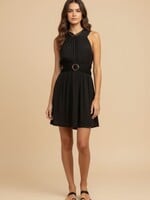 Buckle front mini dress
