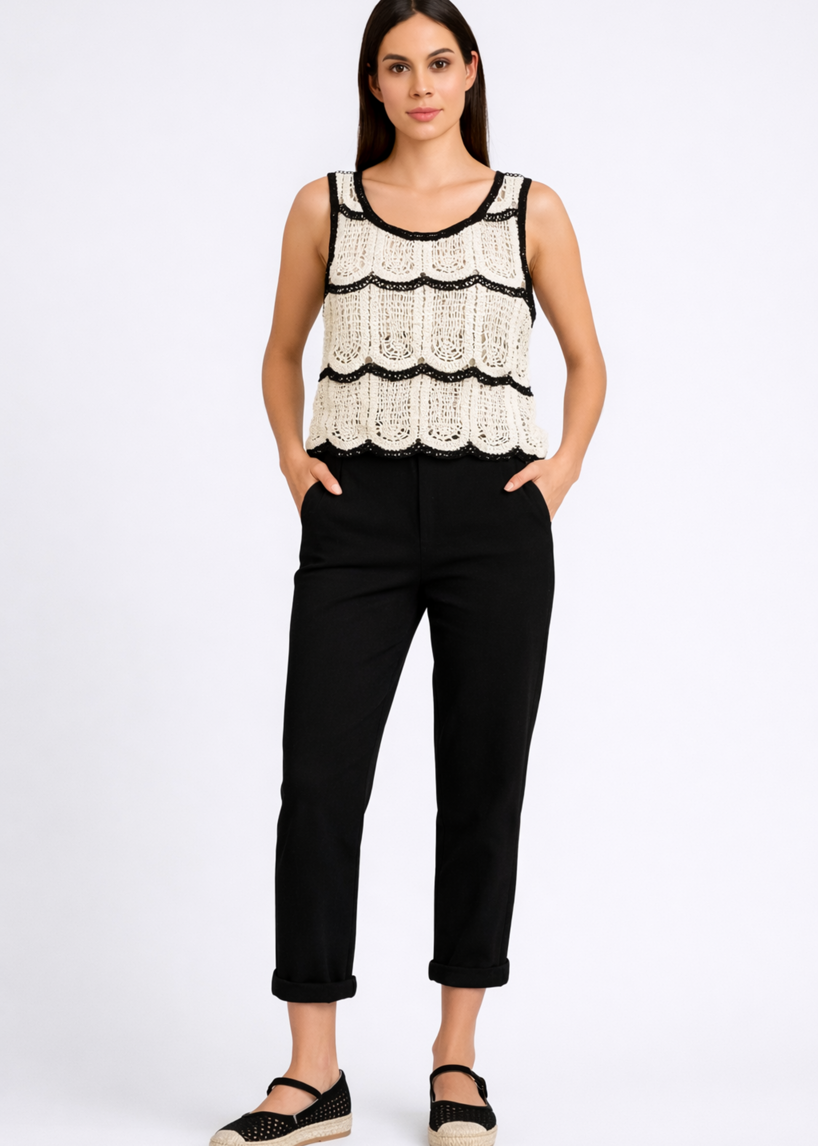 Two tone scalloped tank